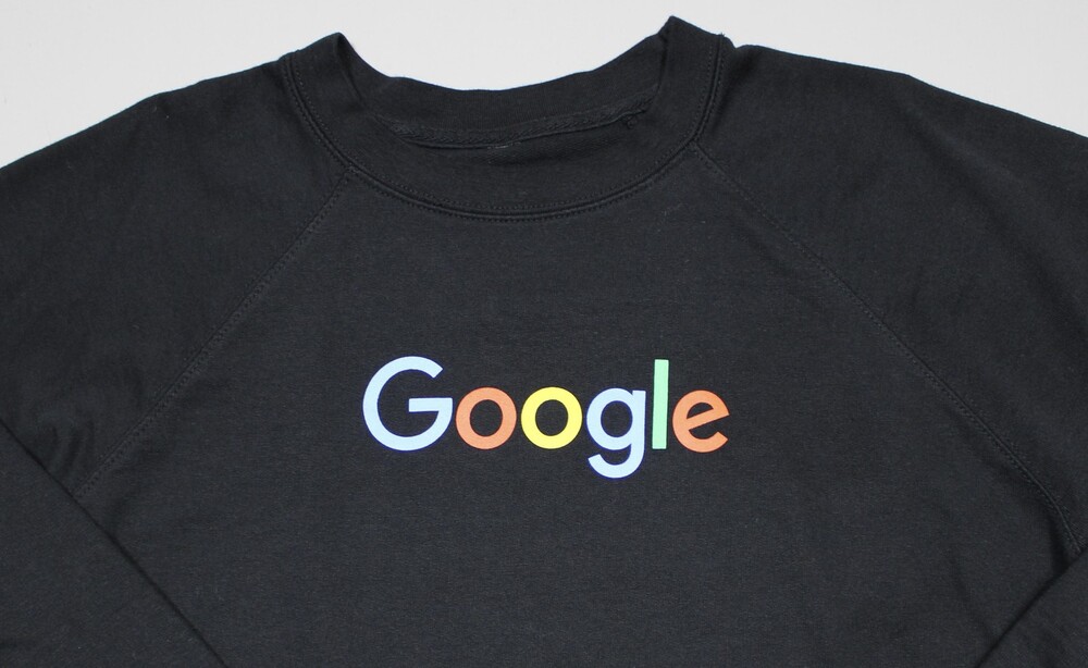 Google Long Sleeve Crewneck Sweatshirt Mens XL Black